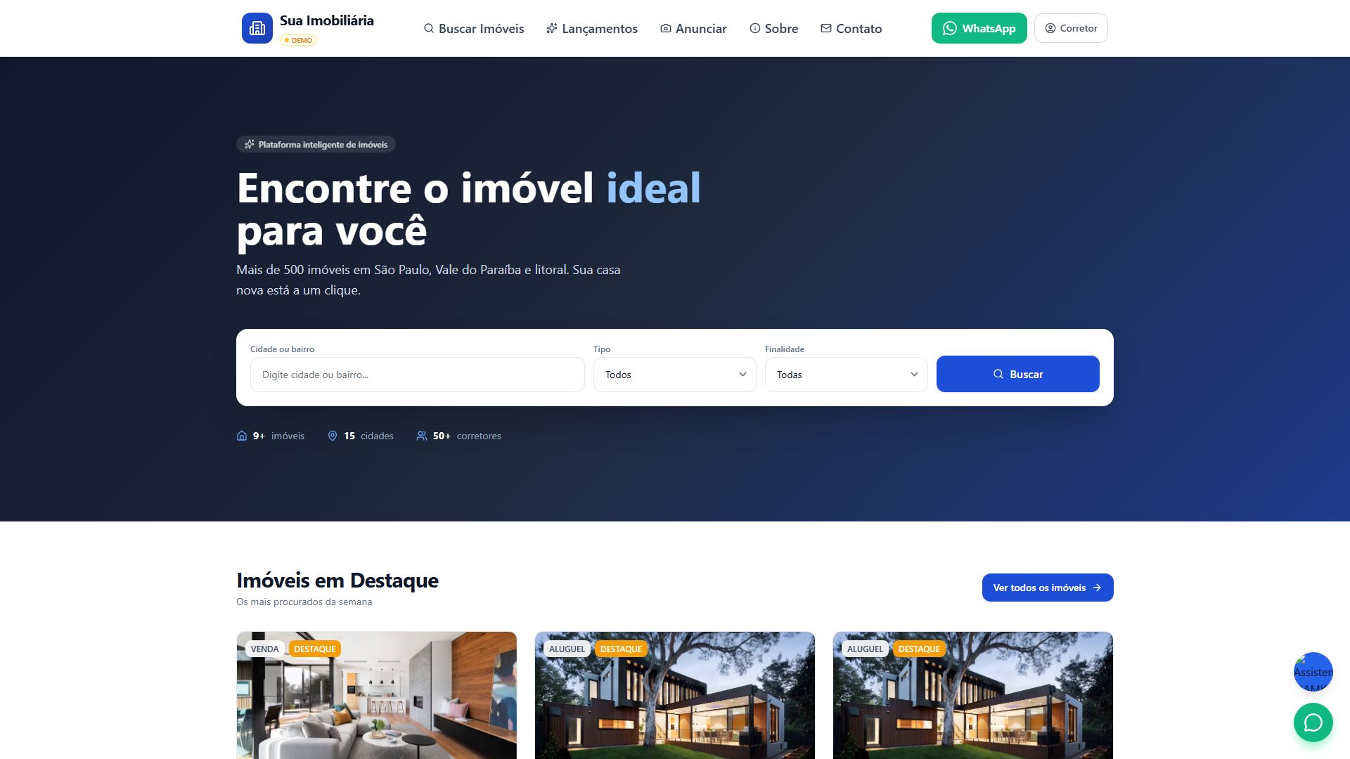 Site para o Cliente Final